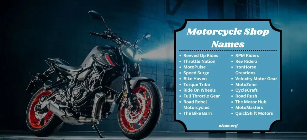 Motorcycle Shop Names